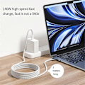 Miniatyrbillede 2 af 5: 140W Type C til MagSafe 3 Adapterkabel til Macbook Pro Air Sølv