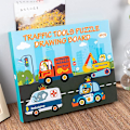 Miniatyrbild 5 av 5: 1 Set Pussel Leksak Vacker Mönster Två I Ett Integrerad Trafik Djur Målning Pussel Leksak För Underhållning Kaesi