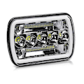 Miniatyrbillede 3 af 5: 5X7 tommer 7X6 tommer LED Forlygter Hi-Lo Beam Halo DRL til XJ Wrangler YJ
