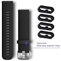 Miniatyrbillede 2 af 4: 10 stk. armbåndsløkke, kompatibel med Garmin Vivoactive 3 & Music Secure silikonesnor - (sort)