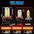 Miniatyrbilde 5 av 5: WJTG 4x H11 H9 H8 LED Frontlykt Kit Fjern/Nærlys Tåkelys Kjørelys Pærer 6500K Xenon HvitJ