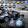 Pikkukuva 1 / 5: 2 kpl logoprojektori Langaton auton ovenvalo Rei'ittömän liiman auton merkin logon projektilamppu Automaattinen päälle/pois Auto sisustus Uusi Citroen