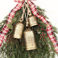 Miniatyrbilde 1 av 5: Black Friday 2024 Sett med 3 Juleklokker Messing Ku Shabby Stil Rustikk Metall Henge Store Klokker Dekor