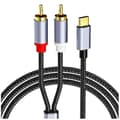 Miniatyrbillede 1 af 5: USB C til 2RCA Lydkabel Adapter Type-C til Dobbelt RCA 1M