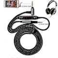 Miniatyrbillede 4 af 5: Udskiftningslydkabeltråd til Sennheiser Momentum On Ear Weave Headsetkabel med mikrofon 3,5 mm til 2,5 mm