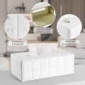 Miniatyrbilde 2 av 5: Husholdningsartikler skinn rektangulær serviettboks pergamentmønster rutete papirboks hvit