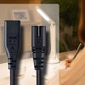 Miniatyrbilde 3 av 5: Strømforlengelseskabel, IEC320 C7 til C8 Strømadapter Forlengelseskabel med bryterkontroll med \"8\" Int