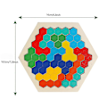 Miniatyrbild 3 av 5: Hexagon Pussel Form Block Tangram Hjärngympa Iq-spel Barn Utbildande Leksaker Barns intellektuella utveckling