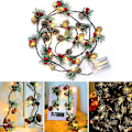 Miniatyrbillede 1 af 5: I alt 13,2ft 40 LED julelys grankogle LED-lyskæde - Sæt med 2 batteridrevne julelyskæder grankogle røde bær lampe lys til jul