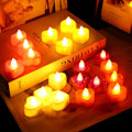 Miniatyrbilde 4 av 5: 24 stk LED-lys, flammefrie hjerteformede LED-lys, egnet for dekorasjon, innendørs, jul, fest, gul