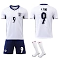 Miniatyrbillede 1 af 2: England Euro 2024 børnetøj fodboldsæt nr. 9 L