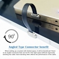Miniatyrbillede 5 af 5: UC-170-0.07M 75mm Vinklet USB-C til USB-C Ultra Slim Fladt USB2.0 Datakabel 65W Hurtig Opladningsledning