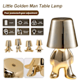 Miniatyrbilde 1 av 5: Golden Man Bordlampe Trådløs Nattlampe Nordisk Skrivebordslampe for Hjem Bar Hotelldekorasjon Gull
