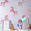 Miniatyrbild 1 av 2: Be Dazzled Dansande Enhörning Tapet Regnbåge Coloroll M1423