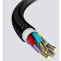 Miniatyrbilde 3 av 4: Hurtiglading kabel type-c datakabel ladekabel flettet datakabel - svart, 1m, 1 stk