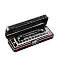 Miniatyrbillede 1 af 3: 10 Hullers 20 Harmonika Blues Deluxe Harmonika Begynder C Harmonika - Sort