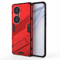 Miniatyrbild 1 av 2: Stöttåligt Hybrid TPU-skal med Vikbart Stöd Rött För Din Huawei P50 Pro