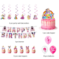 Miniatyrbilde 5 av 5: Barbie-tema Bursdagsfest Tilbehørsett Inkludert Ballongsett Banner Kake Cupcakes Topper Dekorasjon For Jenter