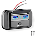 Miniatyrbilde 2 av 5: 12v Usb-uttak Dual Quick Charge 3.0 Bil Usb-porter: 12 Volt Strømuttak Usb-panel Veggmontert Bil Lader Sockel For Marine Rv Motorsykkel Båt Bil Tru