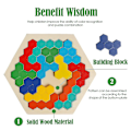 Miniatyrbild 2 av 5: Hexagon Pussel Form Block Tangram Hjärngympa Iq-spel Barn Utbildande Leksaker Barns intellektuella utveckling