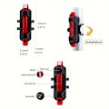 Miniatyrbillede 2 af 3: Genopladelig USB LED-cykellygte - 7 blinkende tilstande for sikkerhed og synlighed - Bjerg- og landevejscykellygte til kørsel og cykling