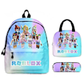 Miniatyrbild 1 av 4: 3-pack ryggsäck roblox skolväska flickor pojkar med lunchväska pennfodral