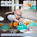 Miniatyrbild 4 av 5: Heytea Krypande Krabba Baby Leksak - Baby Musikleksaker För Småbarn 1-3, Magetid Leksaker Med Musik Ljud Ljus, Småbarn