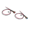 Miniatyrbillede 4 af 5: 2 stk. 6mm 12V Signal Strømforsyning LED Metal Indikatorlampe Fortrådet Blå+Rød
