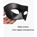 Miniatyrbillede 3 af 5: Maske til mænd, sort, Halloween venetiansk voksenmaske, sort Mardi Gras-maske (1 stk., sort) LANG