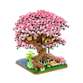 Miniatyrbild 2 av 5: 2008 delar Sakura Tree House Micro Building Blocks Cherry Blossom Bonsai Bricks