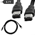 Pikkukuva 4 / 5: 1,8 m Firewire-kaapeli Musta IEEE 1394 Firewire 400 - Firewire 400 kaapeli 6-nastainen uros - 6-nastainen uros kaapeli