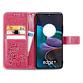 Miniatyrbillede 3 af 4: Til Motorola Edge 30 Firkløverlås Præget Spænde Læder Telefon Cover