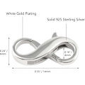 Miniatyrbild 5 av 5: SCEU023S Kedjeklämma 925 Silver Smyckesklassiker Hummerklämma Hummerklämma för Halsband Armband DIY Smyckestillverkning 925 silverkedjeklämma, 6 x 14