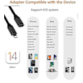 Miniatyrbilde 3 av 3: Lightning-kabel Forlengelse 1,8m For Iphone Ipad, Apple Mfi Sertifisert Iphone Forlengelseskabel Hunn Til Hann Kobling Overfører Lyd Video Musikk Data