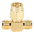 Miniatyrbillede 1 af 5: SMA Han til To SMA Hun Triple T RF Adapter Konnektor 3-vejs Splitter NY