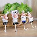 Miniatyrbild 2 av 5: 4-pack Resin Fransk Kock Figurin Väggkrokar (Olika Stilar)
