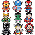 Pikkukuva 1 / 5: 9 kpl The Avengers -timanttimaalaustarra-sarjat lapsille, tee-se-itse-sarjakuvamaalaus numeroiden mukaan timanttimosaiikkitarrataide timanttiaskartelutaiteen lahja