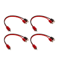 Miniatyrbillede 2 af 5: 4 pakker RCA-kabel 1 han til 2 hun bilstereo Y-splitterkabel til bilhøjttalersystem