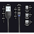 Pikkukuva 4 / 5: Magneettinen latauskaapeli (1m/2m/3m), 540 asteen pyörivä magneettinen puhelimen laturin kaapeli, 3 in 1 nylon punottu magneettinen USB-kaapeli Type C:lle, Micro USB:lle black 2m
