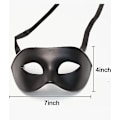 Miniatyrbilde 2 av 5: Maske for menn i sort, Halloween venetiansk voksenmaske, sort Mardi Gras-maske (1 stk, sort) LANG