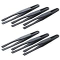 115mm Lange Flad Tip Sort Plast Anti-Statisk Pincet 6 Stk