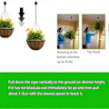 Miniatyrbild 2 av 4: 4-pack Växtrulle Infällbar Växtkrok Rulle Justerbar Växthängare Hängande Blomkorg För Trädgårdskorgar Krukor