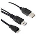 Miniatyrbillede 2 af 4: En Micro USB B 3.0 Y-Kabel til Ekstern Harddisk - Sort