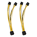 Pikkukuva 1 / 5: 2 kpl CPU 8-nastainen 1-2 uros 4+4-nastainen Y-jakaja virtalähdekabelin johto 18AWG 20cm Ty