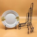 Miniatyrbillede 3 af 5: Jern Display Stativ Sort Jern Staffeli Plade Display Fotoholder 5 tommer