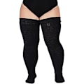 Miniatyrbillede 1 af 5: Plus Size 5XL Dame Thigh High Strømper til Tykke Lår - Ekstra Lange & Tykke Over Knæ Strømper - Benvarmere Støvle Strømper