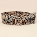 Miniatyrbillede 3 af 4: Dametøj Bred Cinch Bælte Vintage Leopard Print Kunstlæder Bælte Kjole Bælte