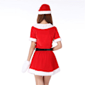 Pikkukuva 4 / 5: Joulupukki Miss Santa Cosplay -mekko ja hattu -asusetti, rouva Joulupukki, naisille, turkistrimmi, juhlamekko, jouluesitysasu