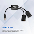 Miniatyrbild 3 av 5: Typ C OTG USB 3.1 2.0 Hona OTG Laddning 2 Port HUB Kabel Y Splitter