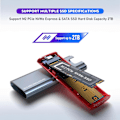 Pikkukuva 4 / 5: M2 NVMe SATA SSD Kotelo 10Gbps SSD Laatikko M.2 NVME NGFF SSD USB 3.1 Koteloon Tyyppi-A - Tyyppi-C Kaapeli PC Kannettavalle